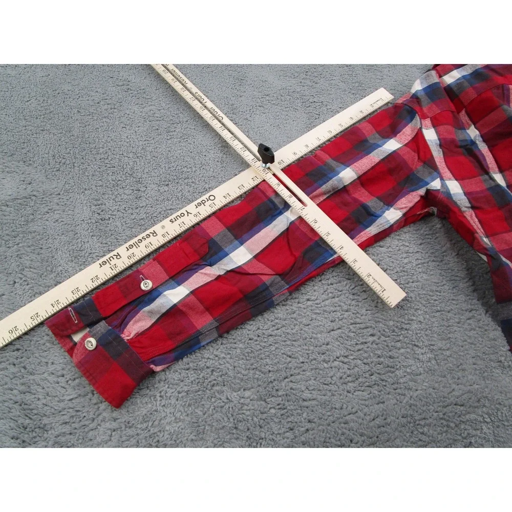 Polo Ralph Lauren Mens Small Red Plaid Flannel Button Down Naval Res US-RL Shirt